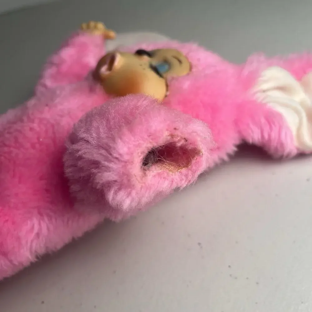 Vintage 1977 Russ Berrie Bon Bon Pink Thumb Sucker Plush Stuffed Animal 12